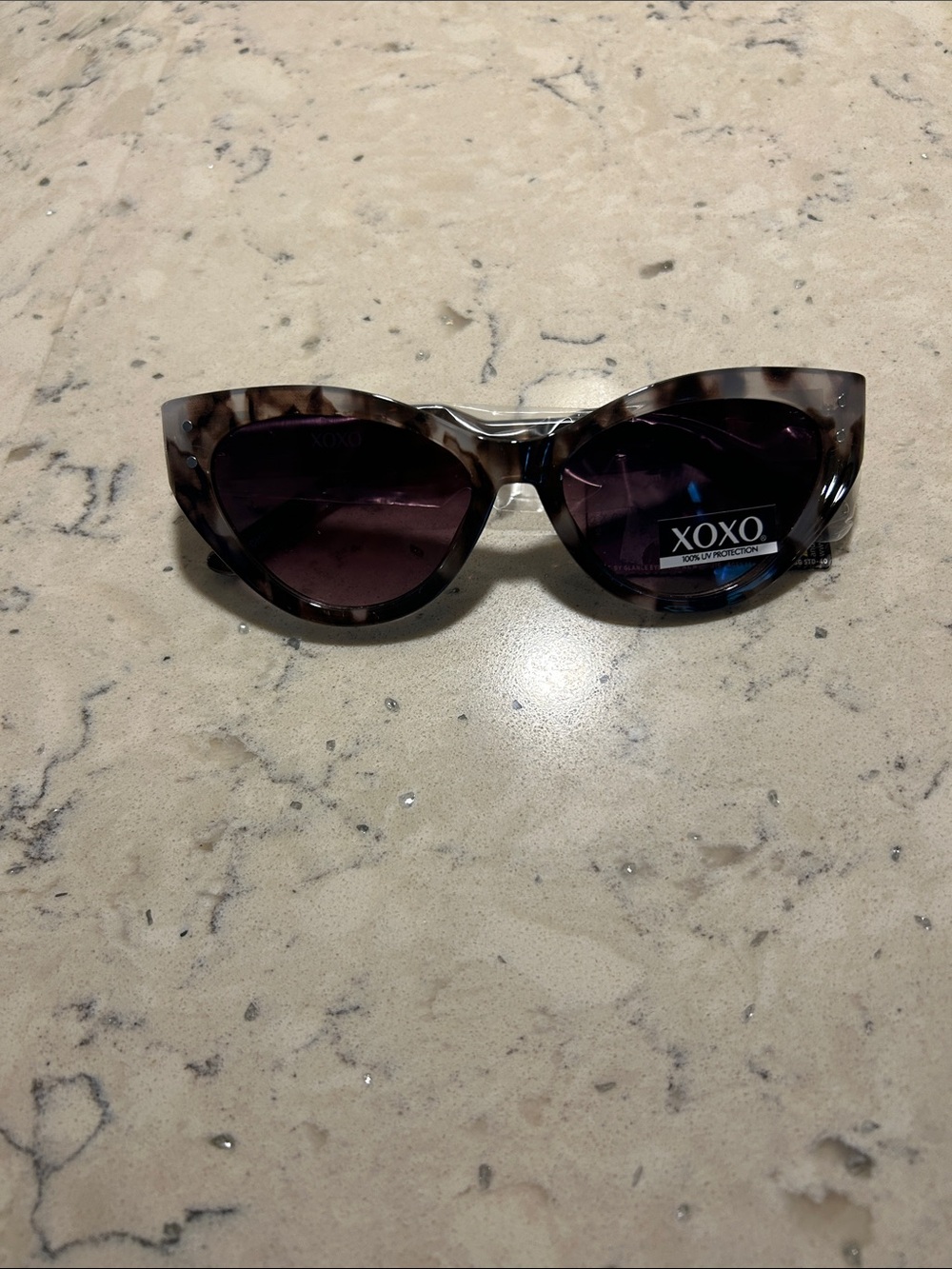 XOXO Women's Tortoiseshell Cat-Eye Sunglasses - Purple Lenses